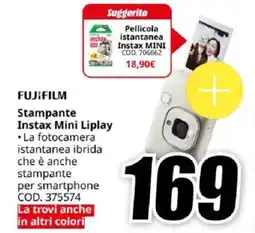 MediaWorld FUJIFILM Stampante Instax Mini Liplay offerta