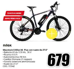 MediaWorld nilox Mountain E-Bike X6 Plus con ruote da 27.5" offerta