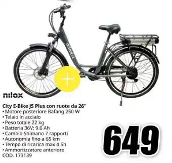 MediaWorld nilox City E-Bike J5 Plus con ruote da 26" offerta