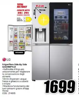MediaWorld LG Frigorifero Side By Side GSGV80PYLD offerta