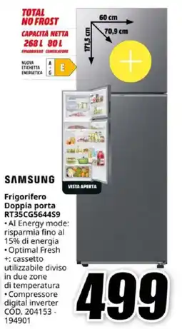 MediaWorld SAMSUNG Frigorifero Doppia porta RT35CG5644S9 offerta
