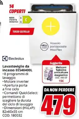 MediaWorld Electrolux Lavastoviglie da incasso EES48400L offerta