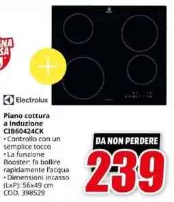 MediaWorld Electrolux Piano cottura a induzione CIB60424CK offerta
