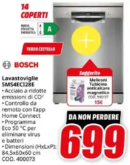 MediaWorld BOSCH Lavastoviglie SMS4ECI28E offerta