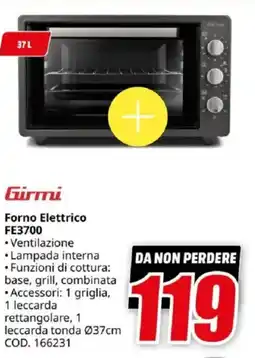 MediaWorld Girmi Forno Elettrico FE3700 offerta