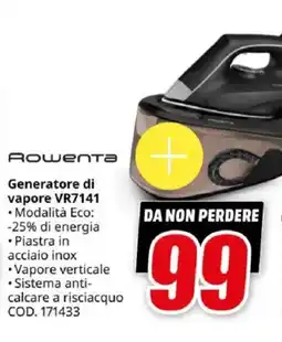 MediaWorld Rowenta Generatore di vapore VR7141 offerta