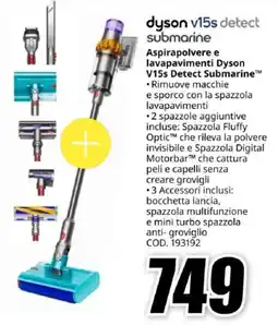 MediaWorld Aspirapolvere e lavapavimenti Dyson V15s Detect Submarine offerta