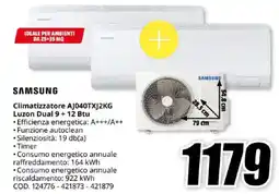 MediaWorld SAMSUNG Climatizzatore AJ040TXJ2KG Luzon Dual 9+12 Btu offerta