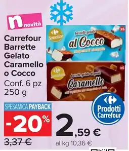 Carrefour Market Carrefour Barrette Gelato Caramello o Cocco offerta