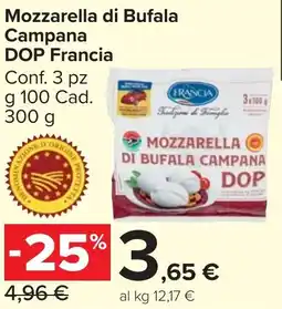 Carrefour Market Francia Mozzarella di Bufala Campana DOP offerta