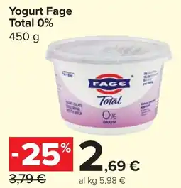 Carrefour Market Yogurt Fage Total 0% offerta