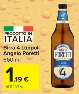 Carrefour Market Angelo Poretti Birra 4 Luppoli offerta