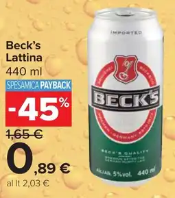 Carrefour Market Beck's Lattina offerta