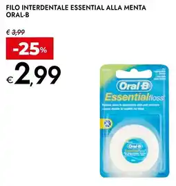 Bennet oral-b filo interdentale essential alla menta offerta
