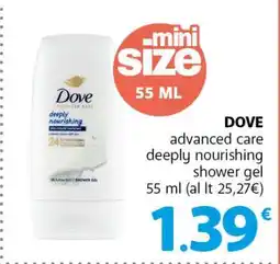 Famila Dove advanced care deeply nourishing shower gel offerta