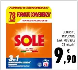 Conad DETERSIVO IN POLVERE LAVATRICE SOLE offerta