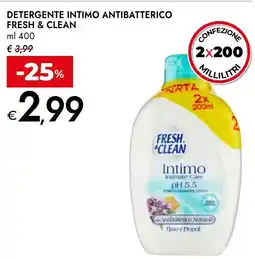 Bennet Fresh & clean detergente intimo antibatterico offerta