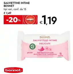 Bennet Bennet salviettine intime tipi vari, conf. da 15 offerta