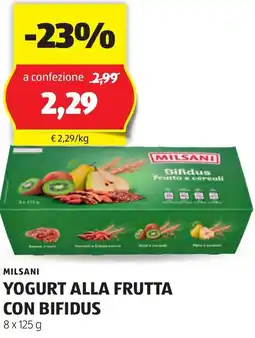 ALDI Milsani yogurt alla frutta offerta