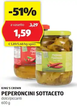 ALDI King's crown peperoncini sottaceto offerta