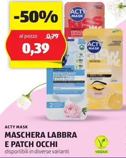 ALDI Acty mask maschera labbra e patch occhi offerta