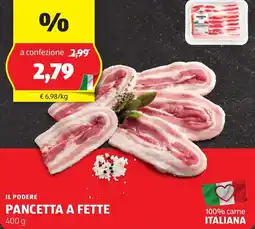 ALDI Il podere pancetta a fette offerta