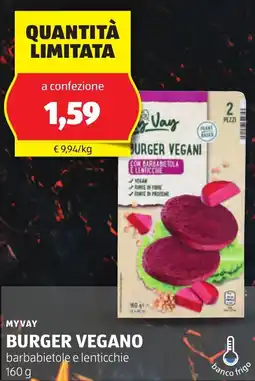 ALDI Myvay burger vegano offerta