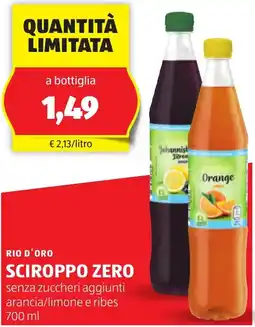 ALDI Rio d'oro sciroppo zero offerta