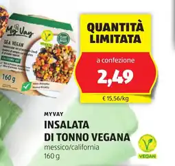 ALDI Myvay insalata di tonno vegana offerta