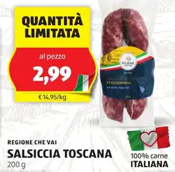 ALDI Regione che vai salsiccia toscana offerta
