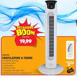 ALDI Ambiano ventilatore a torre offerta