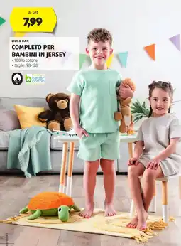 ALDI Lily & dan completo per bambini in jersey offerta