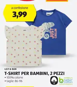 ALDI LILY & DAN T-shirt per bambini, 2 pezzi offerta