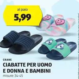 ALDI Crane ciabatte per uomo e donna e bambini offerta
