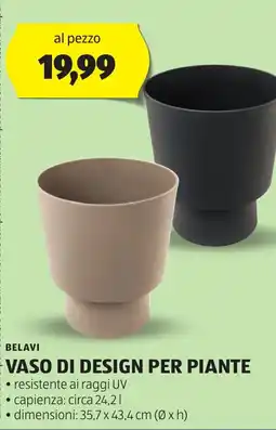 ALDI BELAVI VASO DI DESIGN PER PIANTE offerta