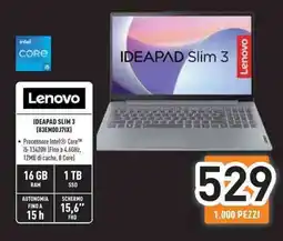 Unieuro Lenovo IDEAPAD SLIM 3 (83EM00J7IX) offerta