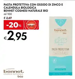 Bennet Bennet pasta protettiva con ossido di zinco e calendula biologica cosmesi naturale bio offerta