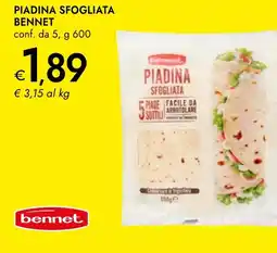 Bennet Bennet piadina sfogliata conf. da 5, offerta