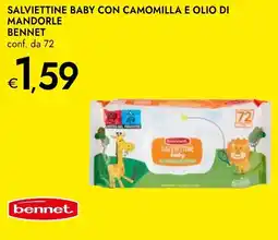 Bennet bennet salviettine baby con camomilla e olio di mandorle offerta