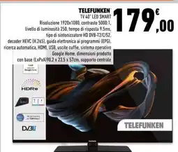 Conad Superstore TELEFUNKEN TV 40 LED SMART offerta