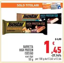 Conad Superstore BARRETTA HIGH PROTEIN ISOSTAD offerta