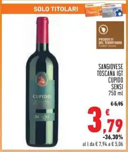 Conad Superstore SANGIOVESE TOSCANA IGT CUPIDO SENSI offerta