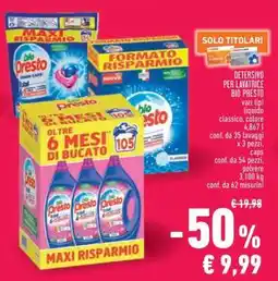 Conad Superstore DETERSIVO PER LAVATRICE BIO PRESTO offerta