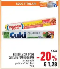 Conad Superstore PELLICOLA 2 IN 1 CUKI, CARTA DA FORNO DOMOPAK offerta