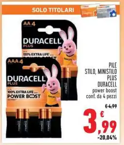 Conad Superstore PILE STILO, MINISTILO PLUS DURACELL offerta