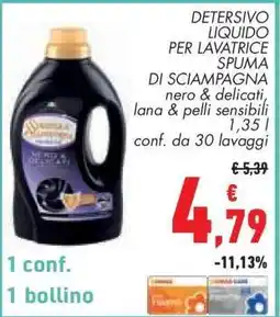 Conad Superstore Detersivo Liquido per Lavatrice Spuma di Sciampagna offerta