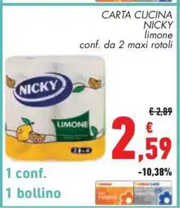Conad Superstore CARTA CUCINA NICKY limone offerta