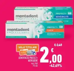 Conad Dentifricio Protect+ Mentadent offerta