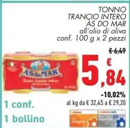 Conad Tonno Trancio Intero Às do Mar offerta