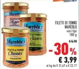 Conad Filetti di tonno MAREBLU offerta